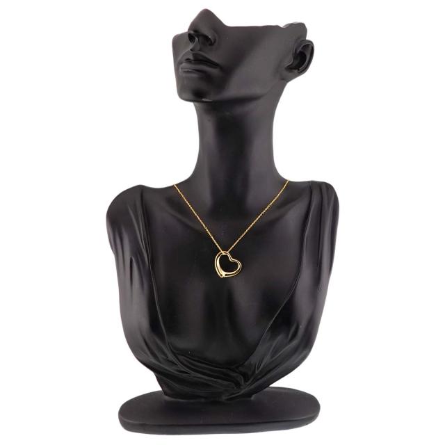 ティファニー TIFFANY&amp;Co. オープンハート 幅22mm ネックレス 40cm K18 YG イエローゴールド 750 レディース 90318568 【中古】BJ_6