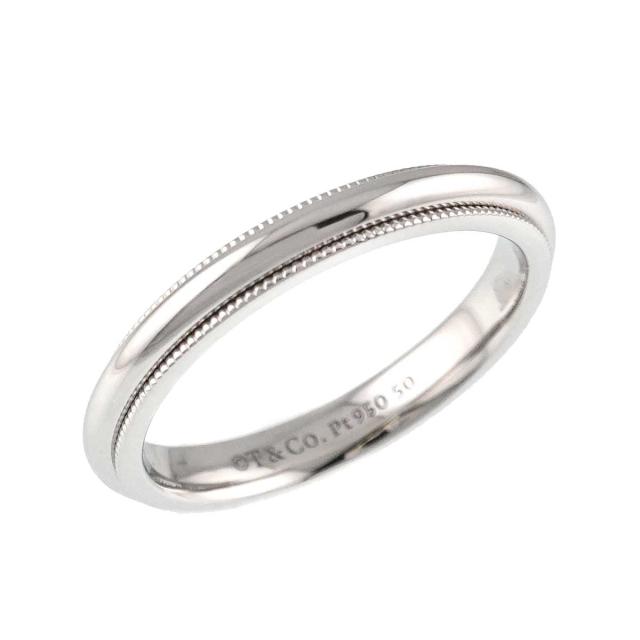 ティファニー TIFFANY&CO. ミルグレイン 14号 リング 幅3mm Pt プラチナ 指輪 トゥギャザー レディース 90318763 【中古】BJ_3