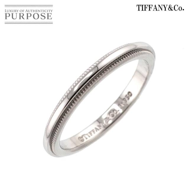 ティファニー TIFFANY&Co. ミルグレイン バンド 7.5号 リング 幅2.2mm Pt プラチナ 指輪 トゥギャザー レディース 90318764 【中古】BJ