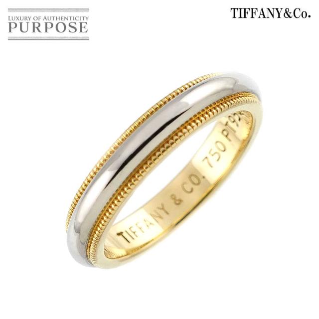 ティファニー TIFFANY&Co. ミルグレイン バンド 9号 リング 幅3.5mm Pt 