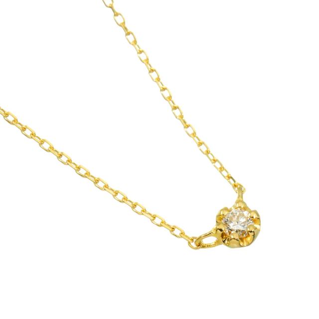 エテ ete ダイヤ 0.03ct ネックレス 40cm K18 YG イエローゴールド 750 レディース 90318932 【中古】BJ_2