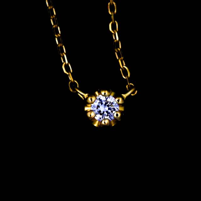 エテ ete ダイヤ 0.03ct ネックレス 40cm K18 YG イエローゴールド 750 レディース 90318932 【中古】BJ_6