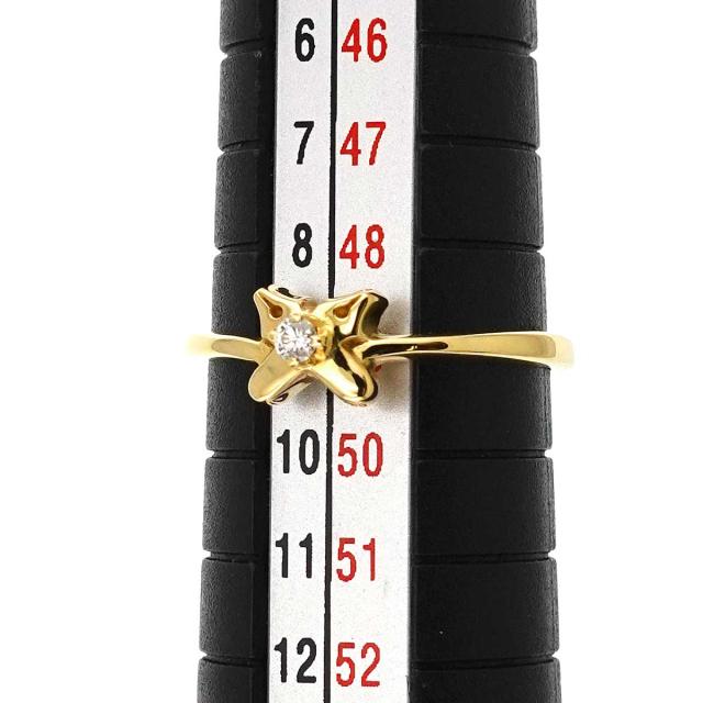 ミキモト MIKIMOTO 9号 リング ダイヤ K18 YG イエローゴールド 750 指輪 レディース 90318934 【中古】BJ_4