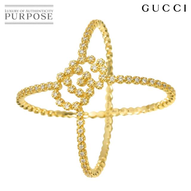 グッチ GUCCI GGランニング #15 リング ダイヤ K18 YG イエロー 