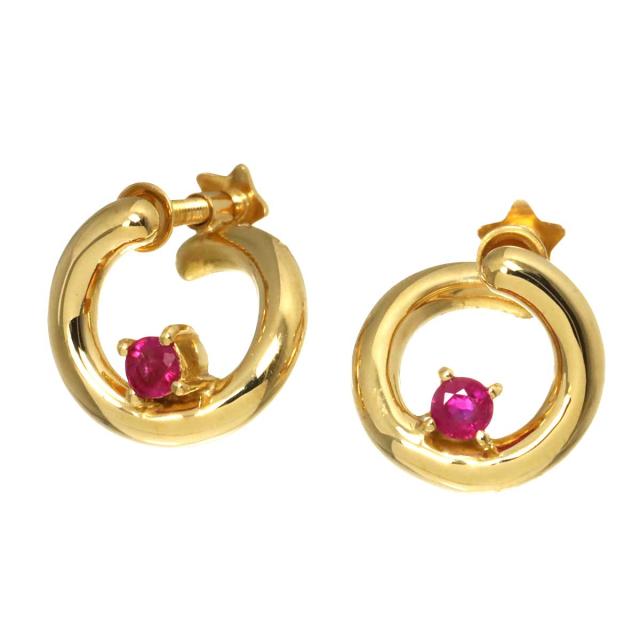 スタージュエリー Star Jewelry ルビー イヤリング K18 YG イエローゴールド 750 レディース 90318951 【中古】BJ_1
