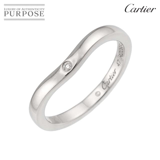 カルティエ Cartier バレリーナ カーブ #47 リング ダイヤ 3P Pt プラチナ 指輪【証明書付き】レディース 90318965 【中古】BJ
