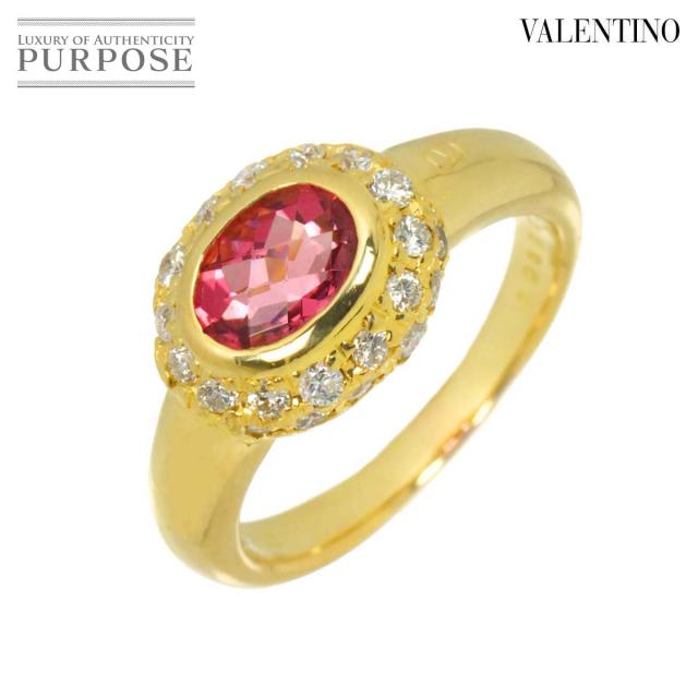 ヴァレンティノ VALENTINO 14号 リング トルマリン 1.06ct ダイヤ 0.53ct K18 YG 750 指輪 レディース 90318982 【中古】BJ