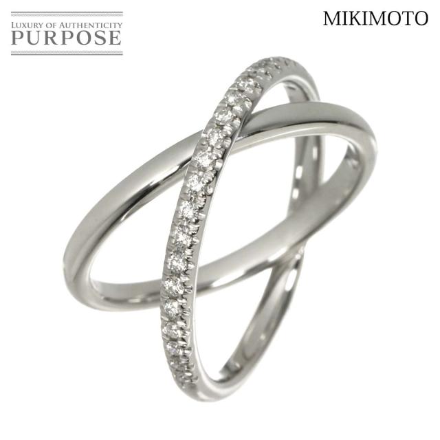 ミキモト MIKIMOTO 16.5号 リング ダイヤ 0.18ct K18 WG ホワイトゴールド 750 指輪 レディース 90319195 【中古】BJ