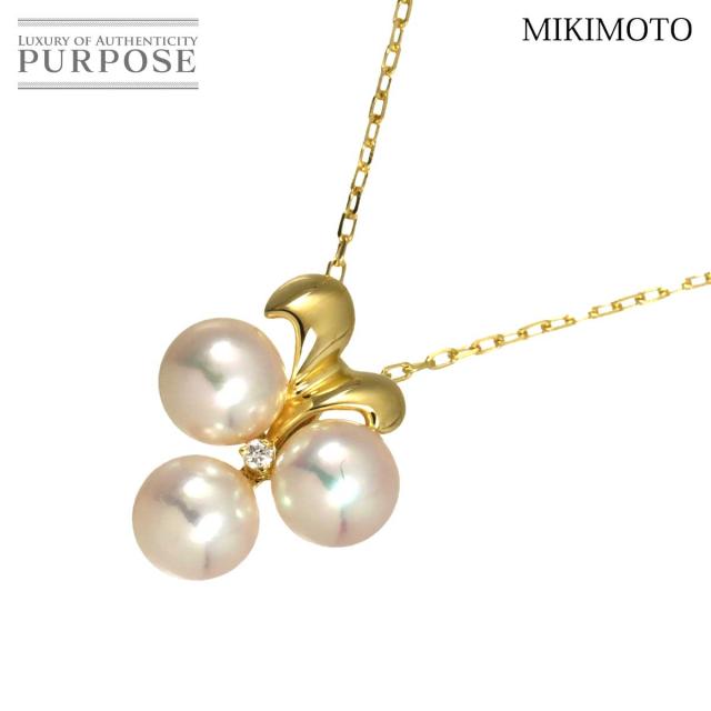 ミキモト MIKIMOTO アコヤ真珠 6.0mm ダイヤ ネックレス 38cm K18 YG イエローゴールド 750 パール レディース 90319241 【中古】BJ