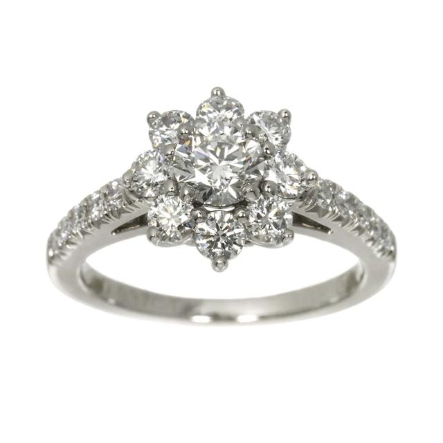 ハリーウィンストン HARRY WINSTON サンフラワー ミニ 5号 リング ダイヤ 0.37ct Pt 指輪 証明書 レディース 90319339 【中古】BJ_1