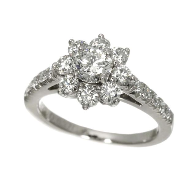 ハリーウィンストン HARRY WINSTON サンフラワー ミニ 5号 リング ダイヤ 0.37ct Pt 指輪 証明書 レディース 90319339 【中古】BJ_4