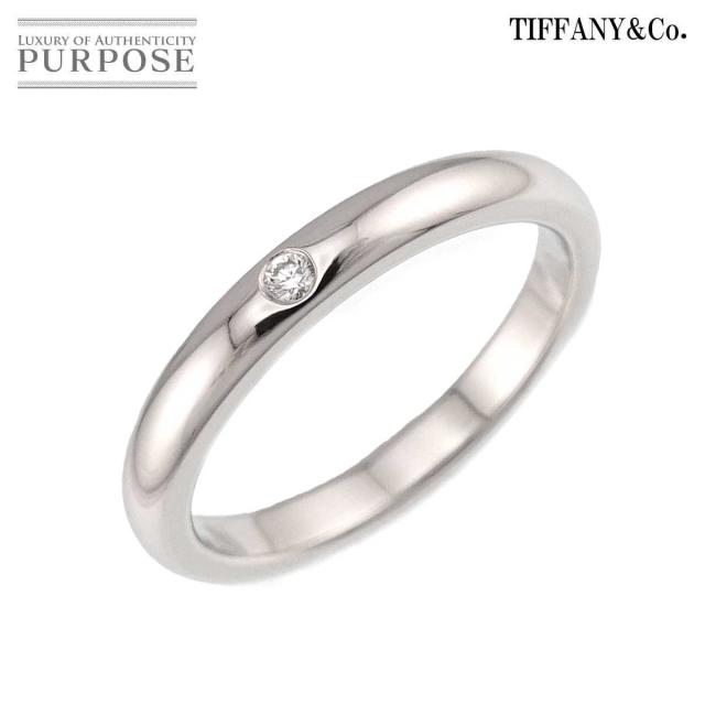 ティファニー TIFFANY&Co. スタッキング バンド 14号 リング ダイヤ 1P Pt プラチナ 指輪 レディース 90319351 【中古】BJ