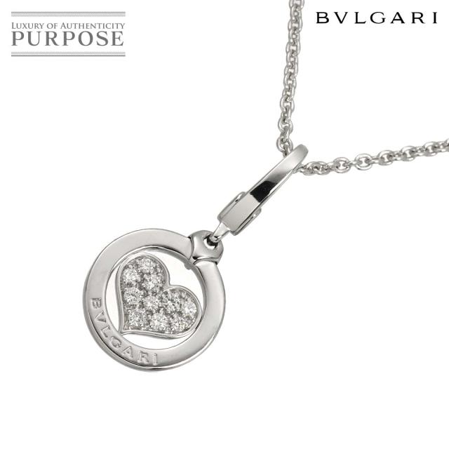 ブルガリ BVLGARI トンド ハート ダイヤ ネックレス 41cm K18 WG ホワイトゴールド 750 レディース 90319424 【中古】BJ