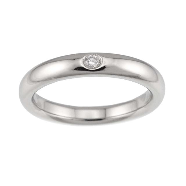 ティファニー TIFFANY&Co. スタッキング バンド 4号 リング ダイヤ 1P Pt プラチナ 指輪 レディース 90319477 【中古】BJ_1