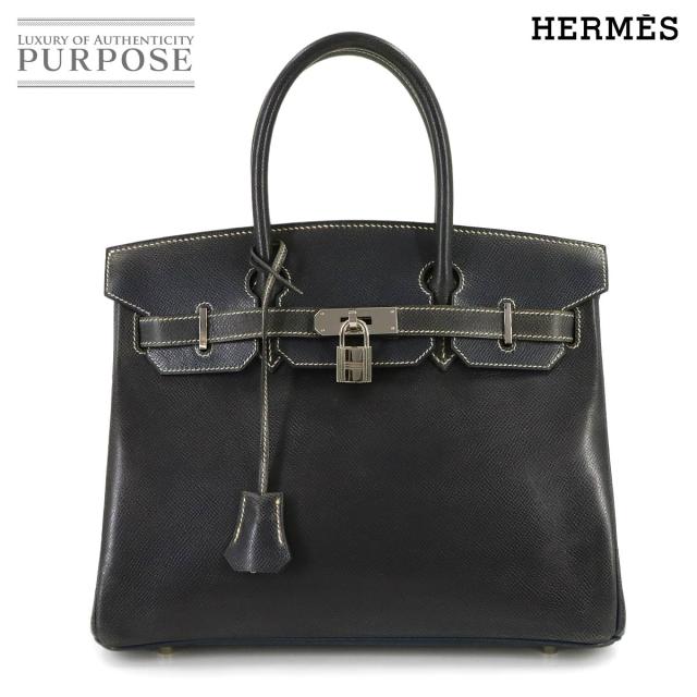 エルメス バッグ HERMES バーキン30 リセ ネイビー ハンド バッグ □E刻印 シルバー 金具 レディース 90319772 【中古】ブランド