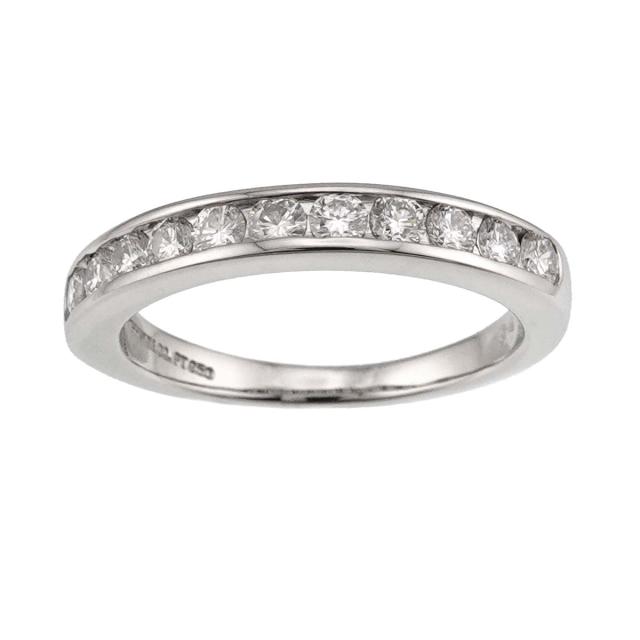 ティファニー TIFFANY&Co. ハーフサークル チャネル セッティング 9号 リング ダイヤ Pt 指輪 レディース 90319828 【中古】BJ_1