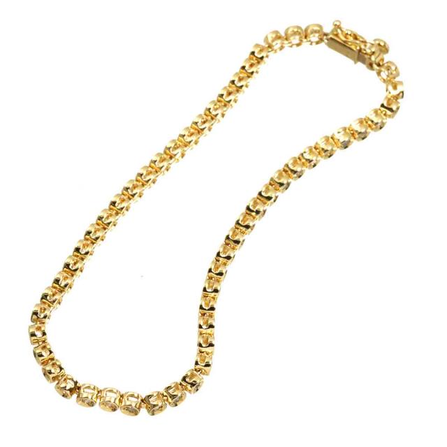 ダイヤ 1.02ct ブレスレット 18.5cm K18 YG イエローゴールド 750 レディース 90320306 【中古】NJ_2