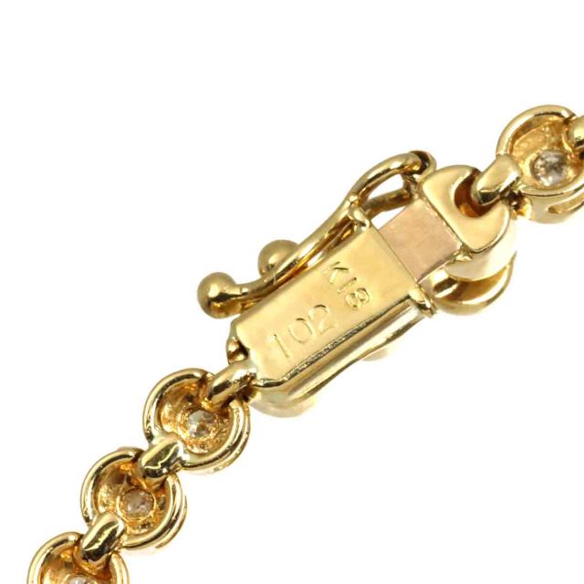 ダイヤ 1.02ct ブレスレット 18.5cm K18 YG イエローゴールド 750 レディース 90320306 【中古】NJ_3