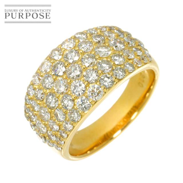 リング 14.5号 ダイヤ 2.10ct K18 YG イエローゴールド 750 指輪 レディーズ 90320309 【中古】NJ