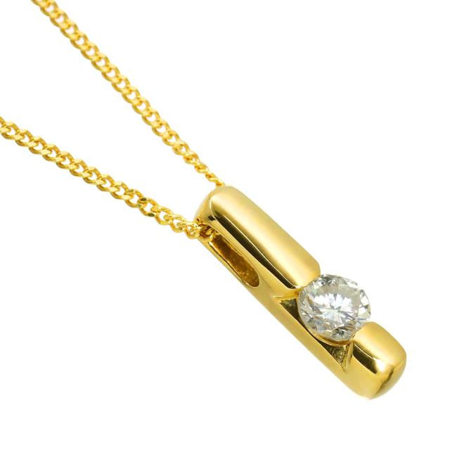 ダイヤ 0.41ct ネックレス 40cm K18 YG イエローゴールド 750 レディース 90320475 【中古】NJ_2