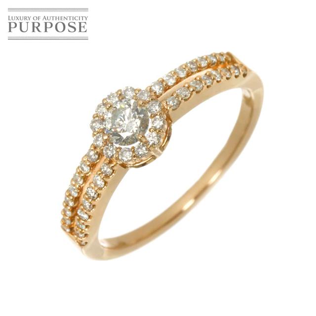 リング 12号 ダイヤ 0.20ct/0.24ct K18 PG ピンクゴールド 750 指輪 レディース 90320523 【中古】NJ
