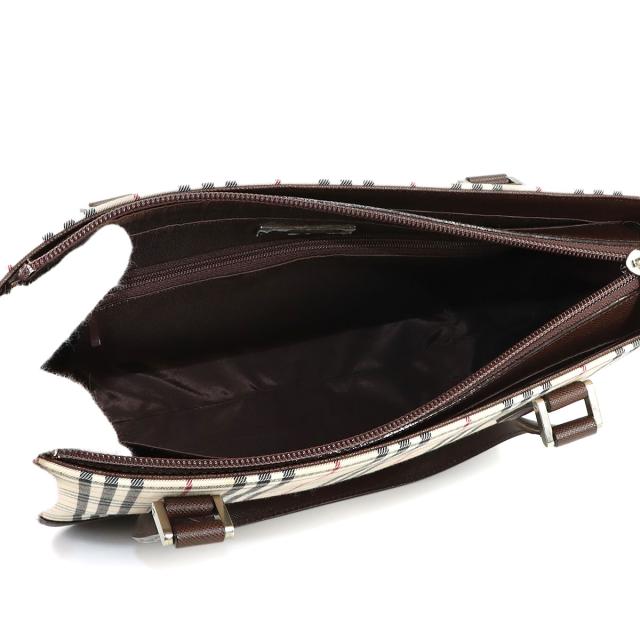 新品同様 バーバリー バッグ ノバチェック ハンド バッグ キャンバス レザー ベージュ ブラウン レディース 90320748 【中古】ブランド_5