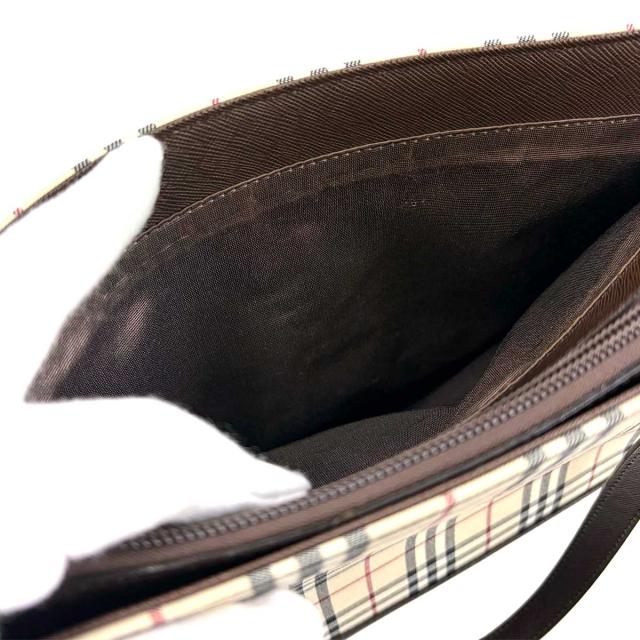 新品同様 バーバリー バッグ ノバチェック ハンド バッグ キャンバス レザー ベージュ ブラウン レディース 90320748 【中古】ブランド_8