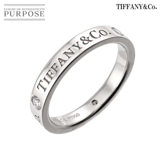ティファニー TIFFANY&amp;Co. T&amp;CO フラット バンド 7.5号 リング ダイヤ 3P Pt プラチナ 指輪 レディース 90321660 【中古】BJ