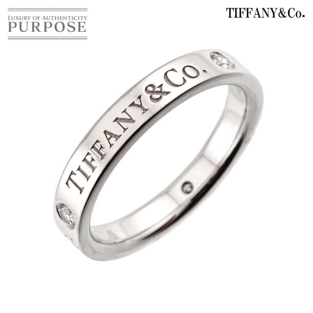 ティファニー TIFFANY&amp;Co. T&amp;CO フラット バンド 7.5号 リング ダイヤ 3P Pt プラチナ 指輪 レディース 90322015 【中古】BJ