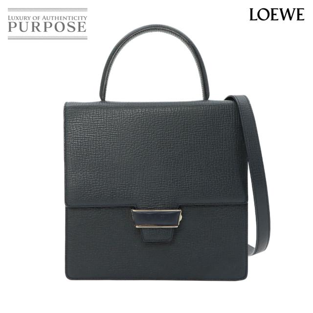 美品 ロエベ バッグ 2way ハンド ショルダー バッグ レザー ブルー系 シルバー 金具 ヴィンテージ レディース 90322640 【中古】ブランド
