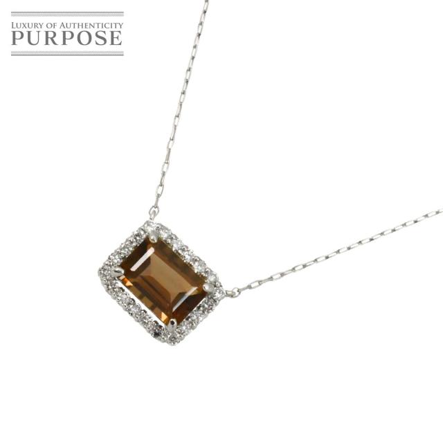 クォーツ ダイヤ 0.16ct ネックレス 40.5cm Pt プラチナ レディース 90322768 【中古】NJ