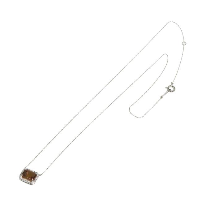 クォーツ ダイヤ 0.16ct ネックレス 40.5cm Pt プラチナ レディース 90322768 【中古】NJ_1