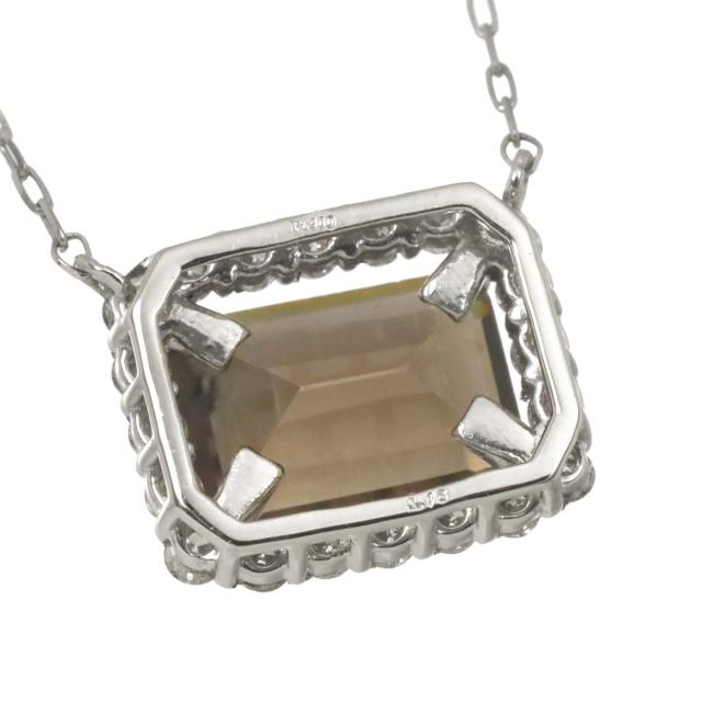 クォーツ ダイヤ 0.16ct ネックレス 40.5cm Pt プラチナ レディース 90322768 【中古】NJ_3