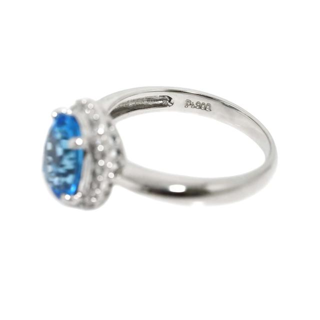 リング 12.5号 ブルートパーズ ダイヤ 0.26ct Pt プラチナ 指輪 レディース 90322773 【中古】NJ_3