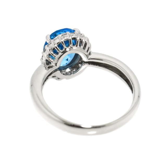 リング 12.5号 ブルートパーズ ダイヤ 0.26ct Pt プラチナ 指輪 レディース 90322773 【中古】NJ_4