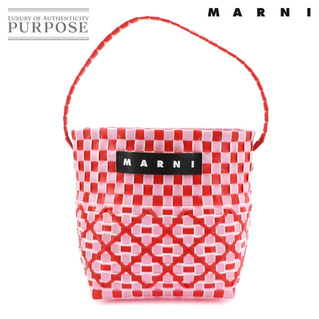 未使用 展示品 マルニ バッグ マルニマーケット ポッド バスケット ハンド カゴ バッグ ピンク レディース 90324001 【中古】ブランド