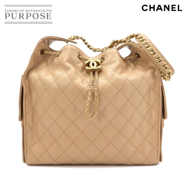 新品同様 シャネル バッグ CHANEL 25 スモール ショルダー バッグ キャビアスキン ベージュ レディース 90325048 【中古】ブランド 480,000円