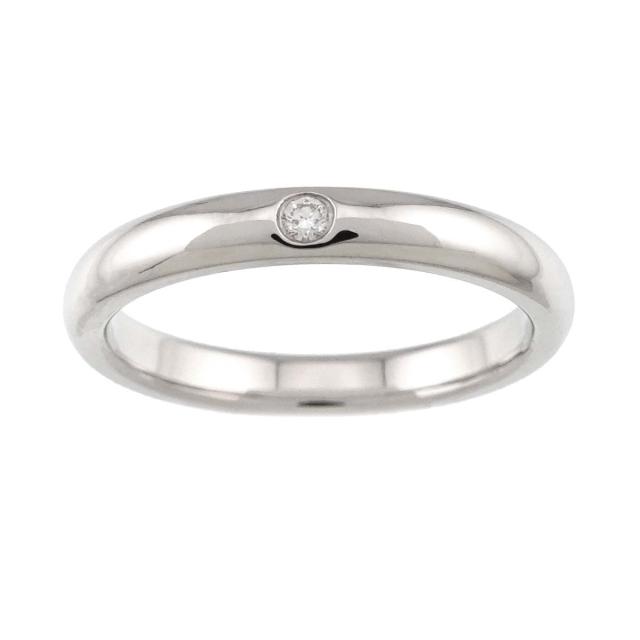 ティファニー TIFFANY&Co. スタッキング バンド 11.5号 リング ダイヤ 1P Pt プラチナ 指輪 レディース 90326339 【中古】BJ_1