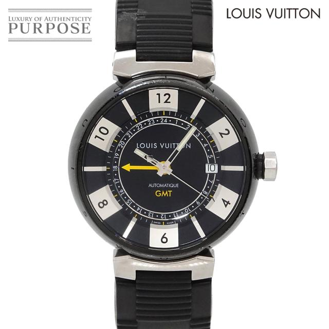 ルイ ヴィトン LOUIS VUITTON タンブール インブラック GMT Q113K メンズ 腕時計 デイト オートマ 自動巻き 90326352 【中古】時計