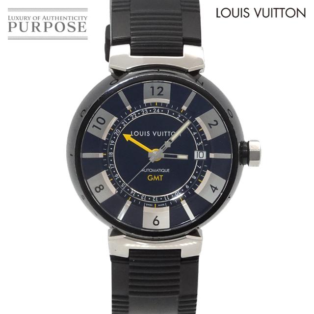 ルイ ヴィトン LOUIS VUITTON タンブール インブラック GMT Q113K メンズ 腕時計 デイト オートマ 自動巻き 90326365 【中古】時計