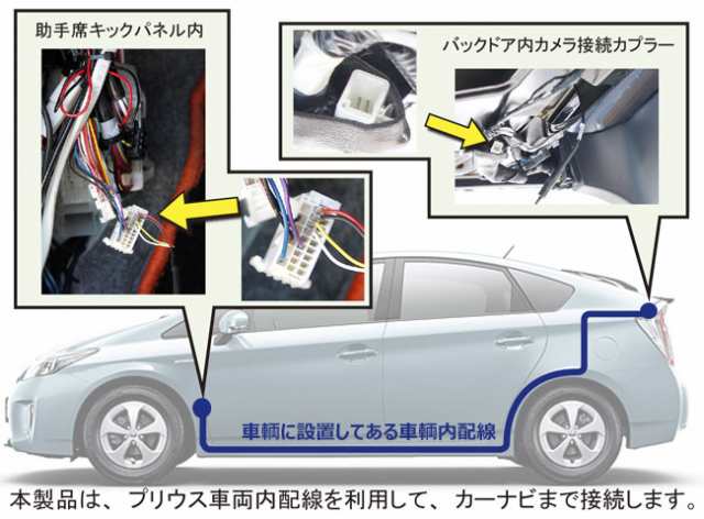 JP-14PR プリウス(ZVW30/35)専用 トヨタ純正バックカメラ用に準備された車両内配線を利用して、バックカメラをカーナビに接続出来るカメの通販はau  PAY マーケット - パネル王国