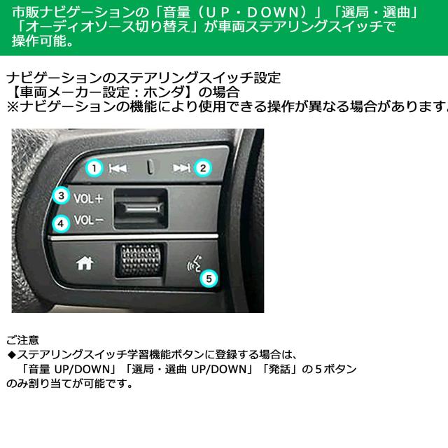 ステアリングスイッチコントローラー  ホンダ N-BOX(R5/10~)ステップワゴン(R4/6~)社外ナビでステアリングリモコンが使えるユニット SWC-H006 ブルコン_1