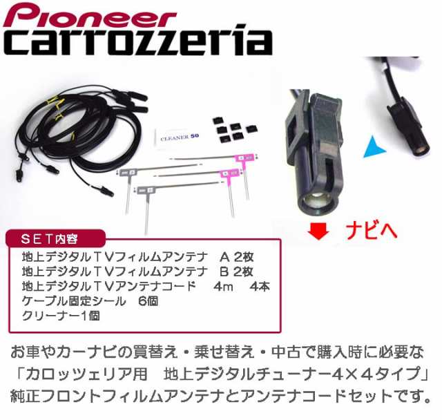 カロッツェリアナビ用地デジテレビアンテナ4 4 パイオニア Cxe4665 ナビの乗せ換え お車の買い替え時にナビの乗せ換えの通販はau Pay マーケット パネル王国