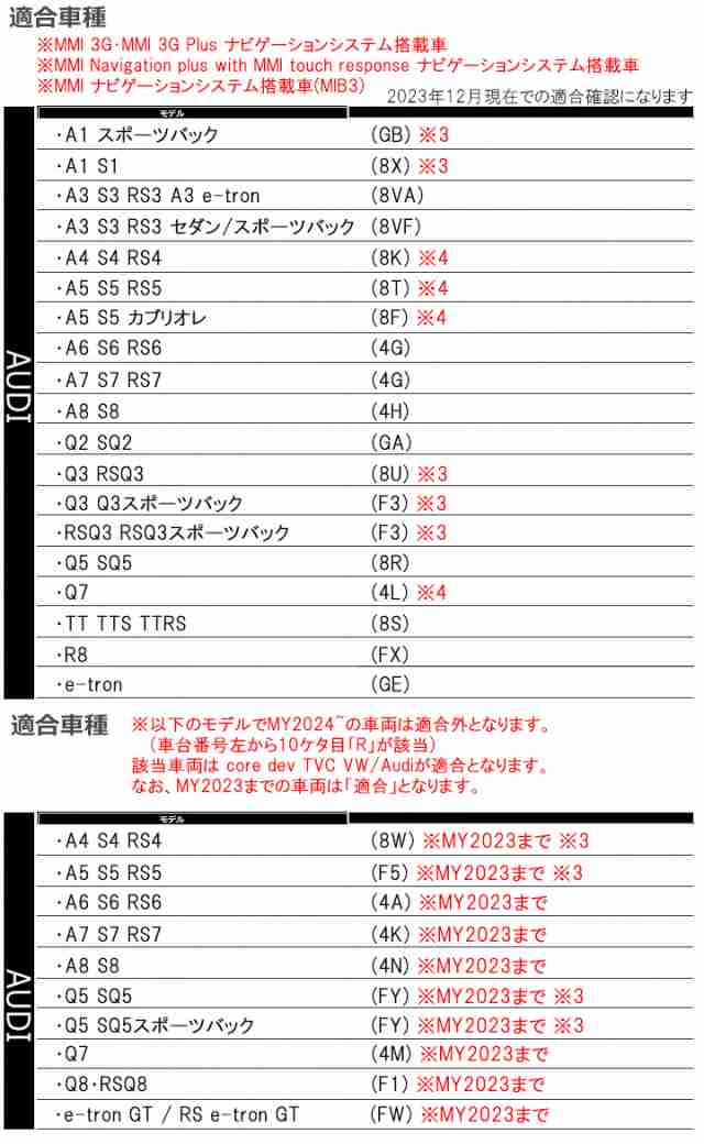 AUDI アウディ A7/S7/RS7 (4K)MY2023まで TVキャンセラー HDDナビ MMI 3G/3G plus/MMI  Navigation plus搭載車用 走行中テレビが見れる PLUG CTC PL3-TV-A001