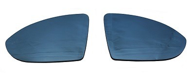 BSM対応 フォルクスワーゲン ゴルフ7 /7.5(ヴァリアント含む) ブラインドスポットディテクション装備車用 AutoStyle ワイドビュードアミラーレンズ ブルーレンズ 左右セット ミラーヒーター対応 オートスタイル 青 006972