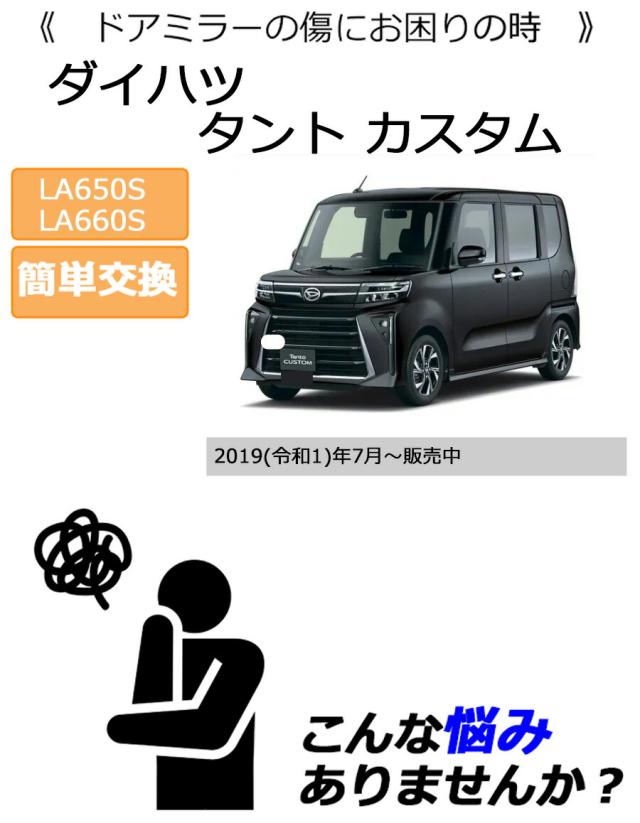 ドアミラーカバー右 ダイハツ タント カスタム LA650S LA660S 右側