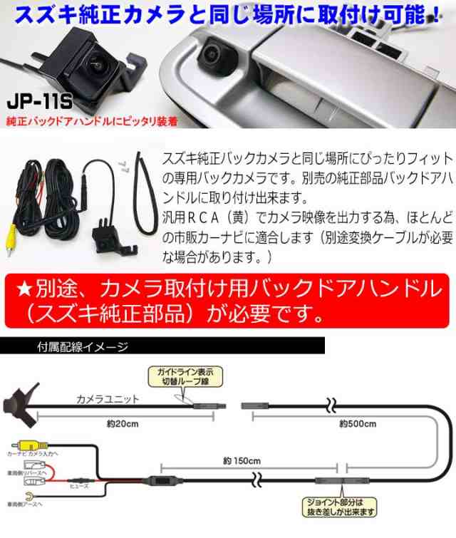 スズキ専用 XBEEクロスビー MN71S スズキ純正ハンドルにバックカメラが取付できる 出力はRCA JP-16S