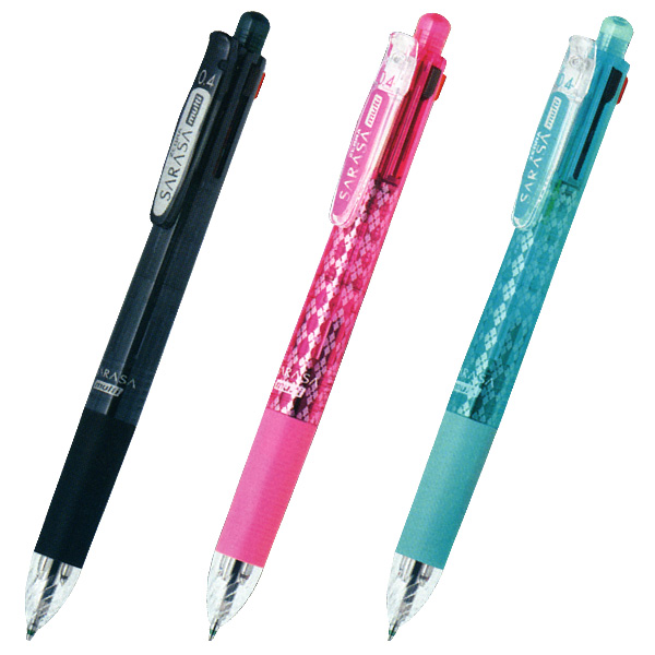 ゼブラ ZEBRA サラサ マルチ0.4 4色ジェルボールペン0.4mm+シャープ0.5