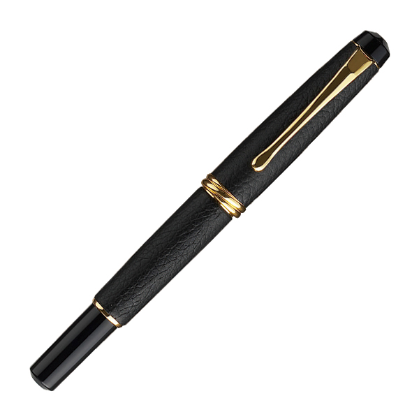 【取り寄せ品】呉竹 Kuretake くれ竹万年毛筆 夢銀河 本革 黒 【送料無料】