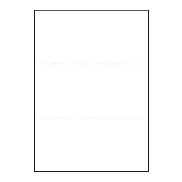 プリンタ帳票カット紙 汎用マルチカット 業務用 白紙 A4 3分割 穴無し 500枚×5冊セット SW-W30H